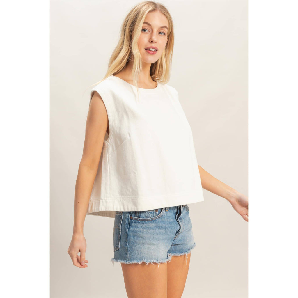 Daisy Denim Top