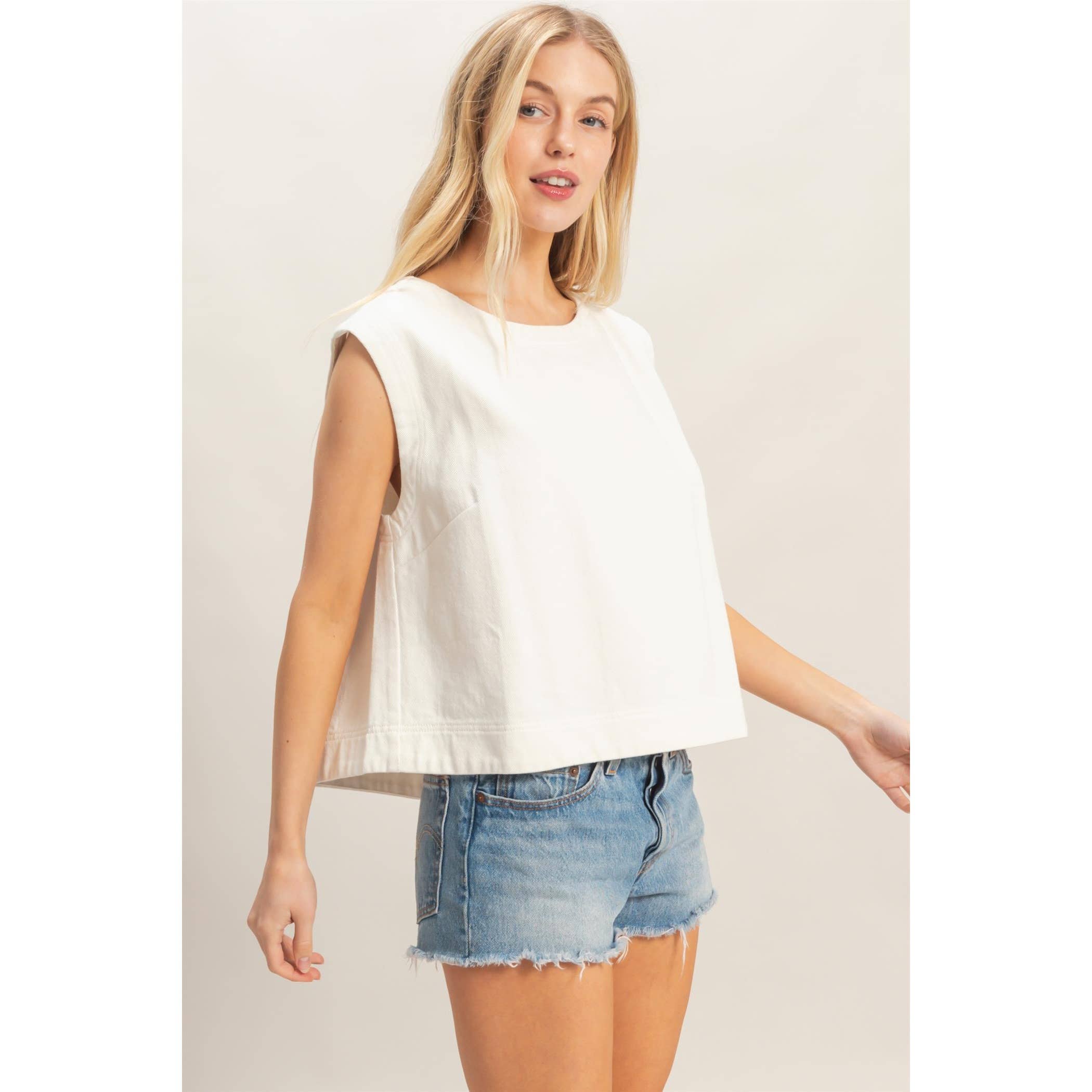 Daisy Denim Top