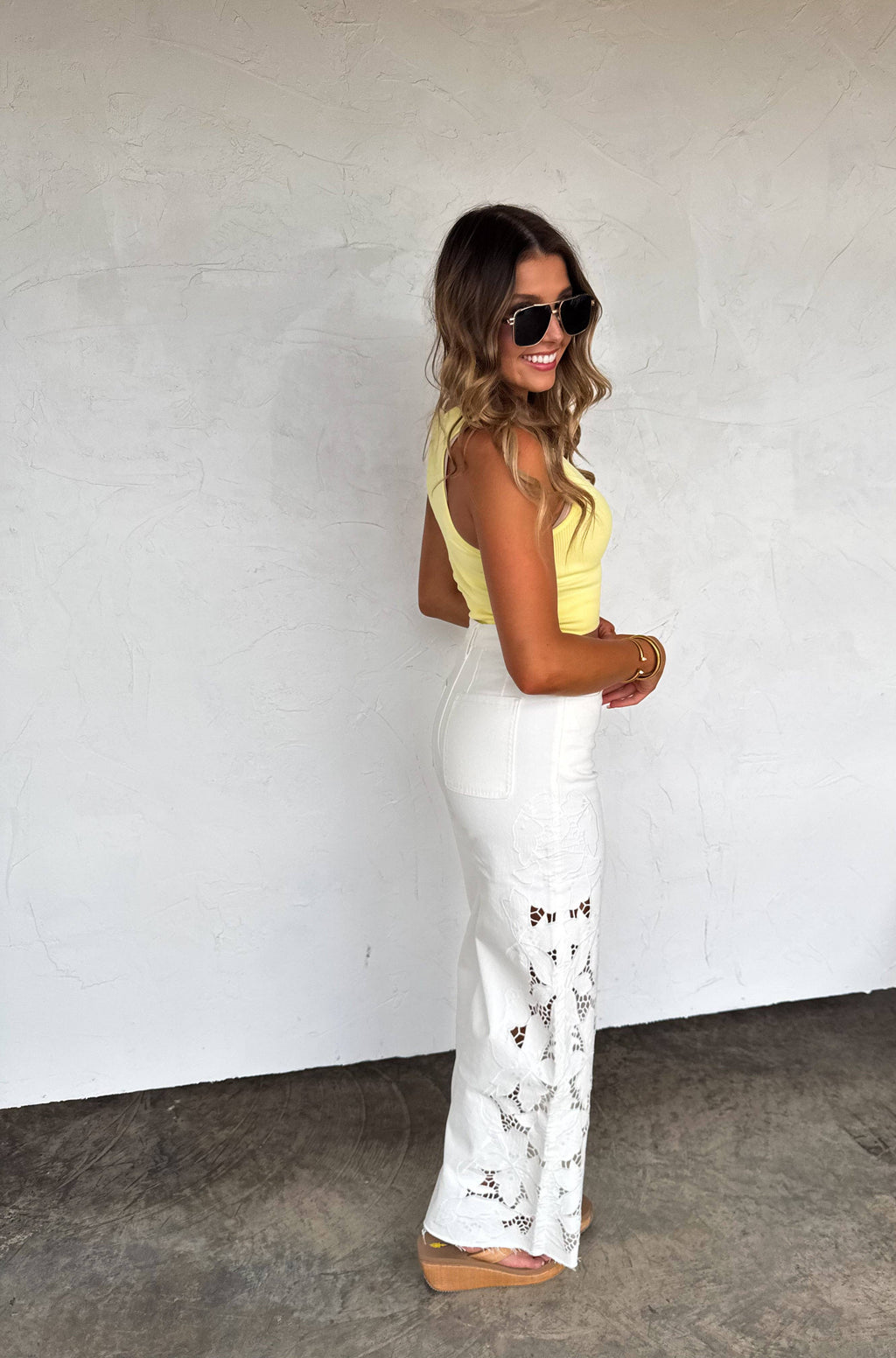 SUMMER FLORAL CHARM WIDE LEG JEAN