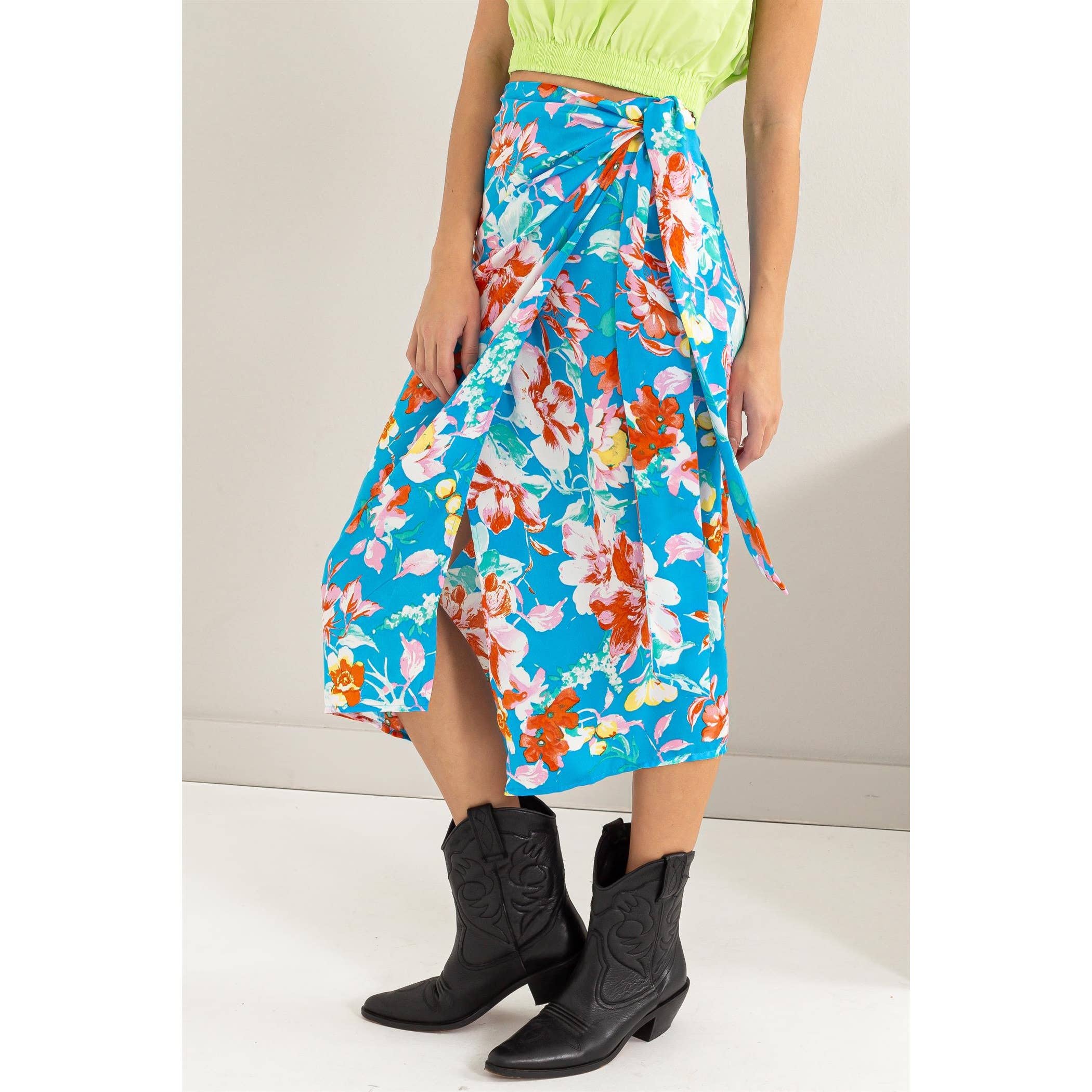 The Farrah Floral Wrap Skirt