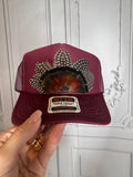 Maroon Custom Feather Hat