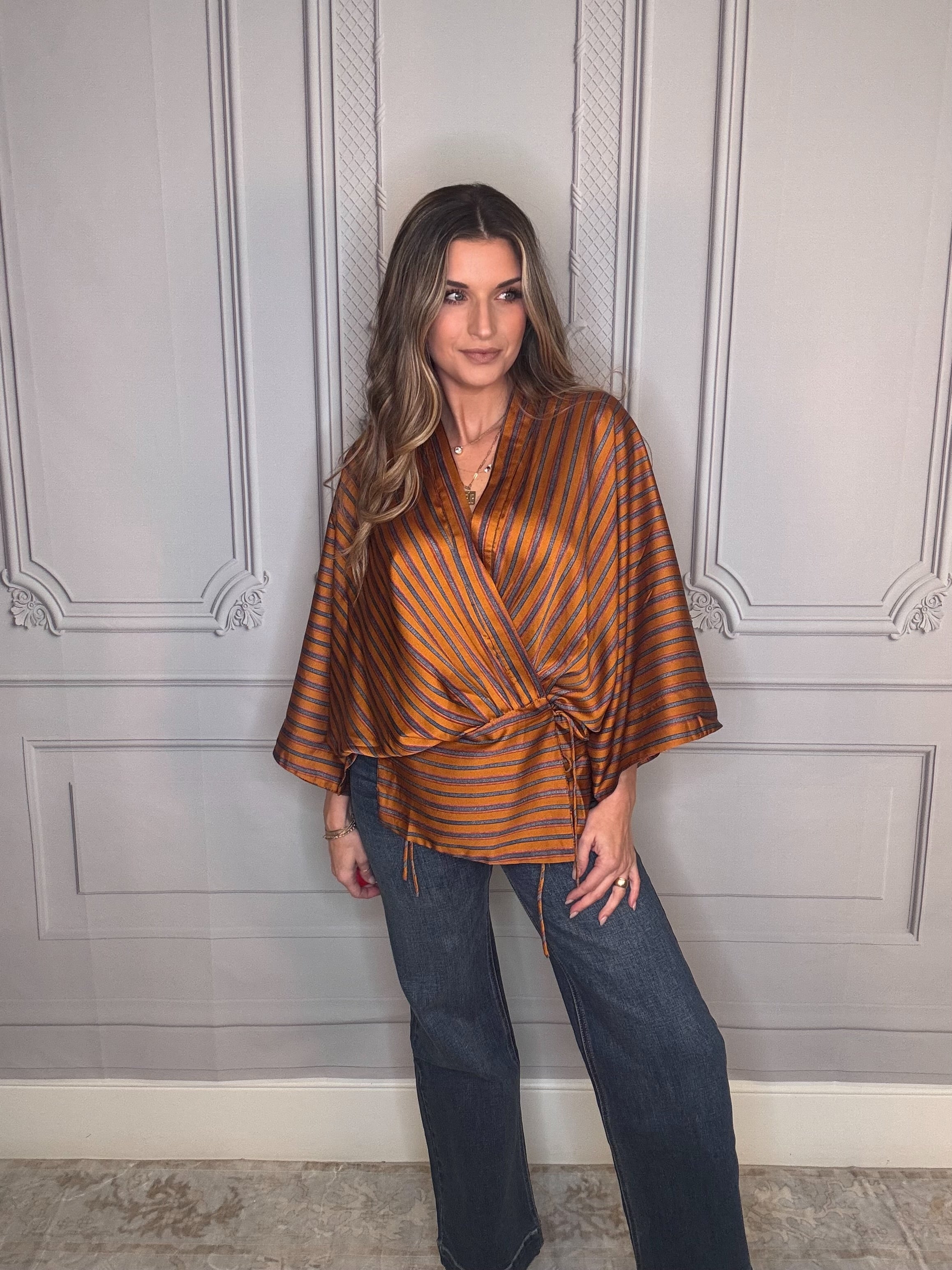 Spicy Sunset Wrap Top