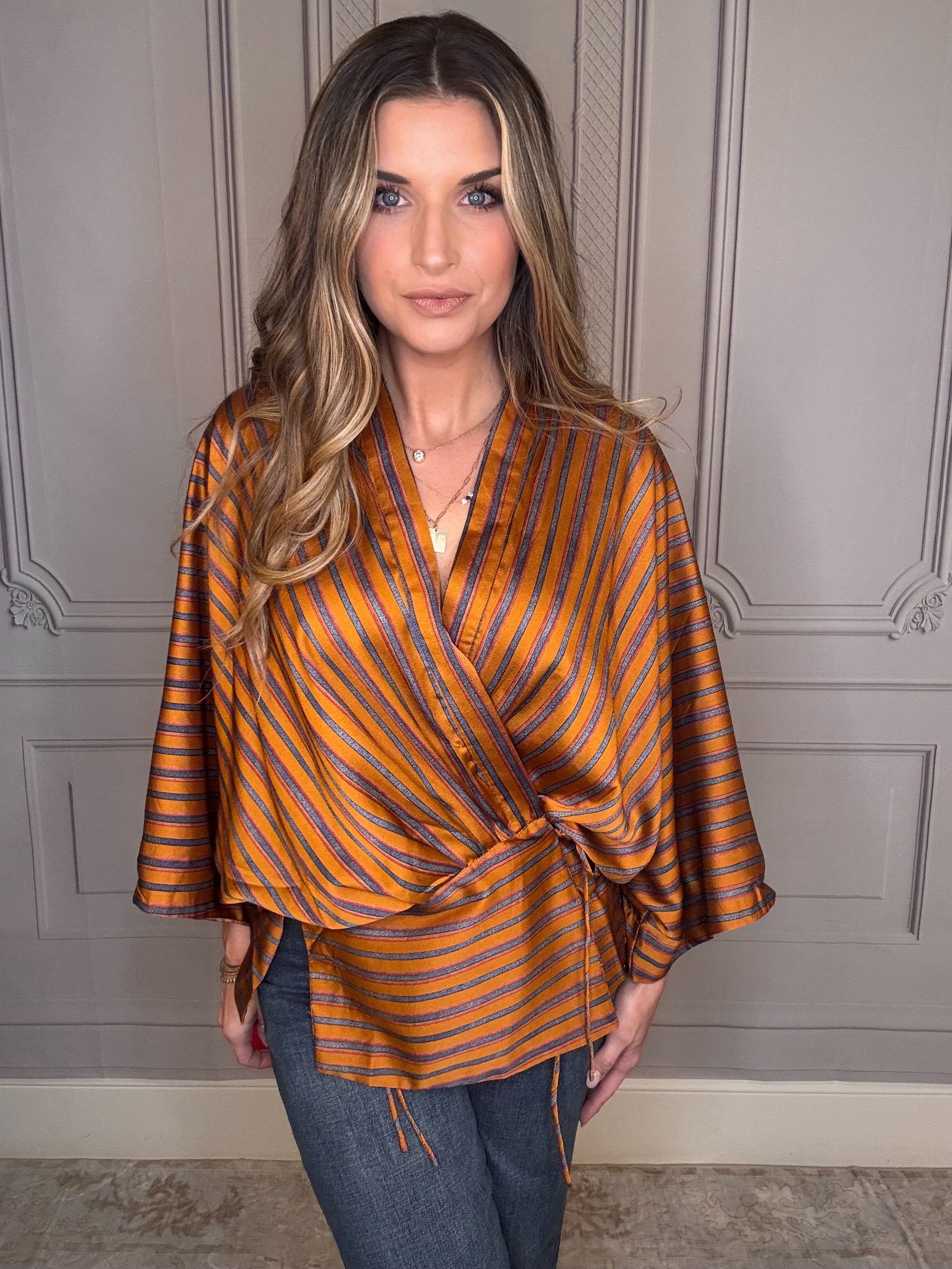 Spicy Sunset Wrap Top