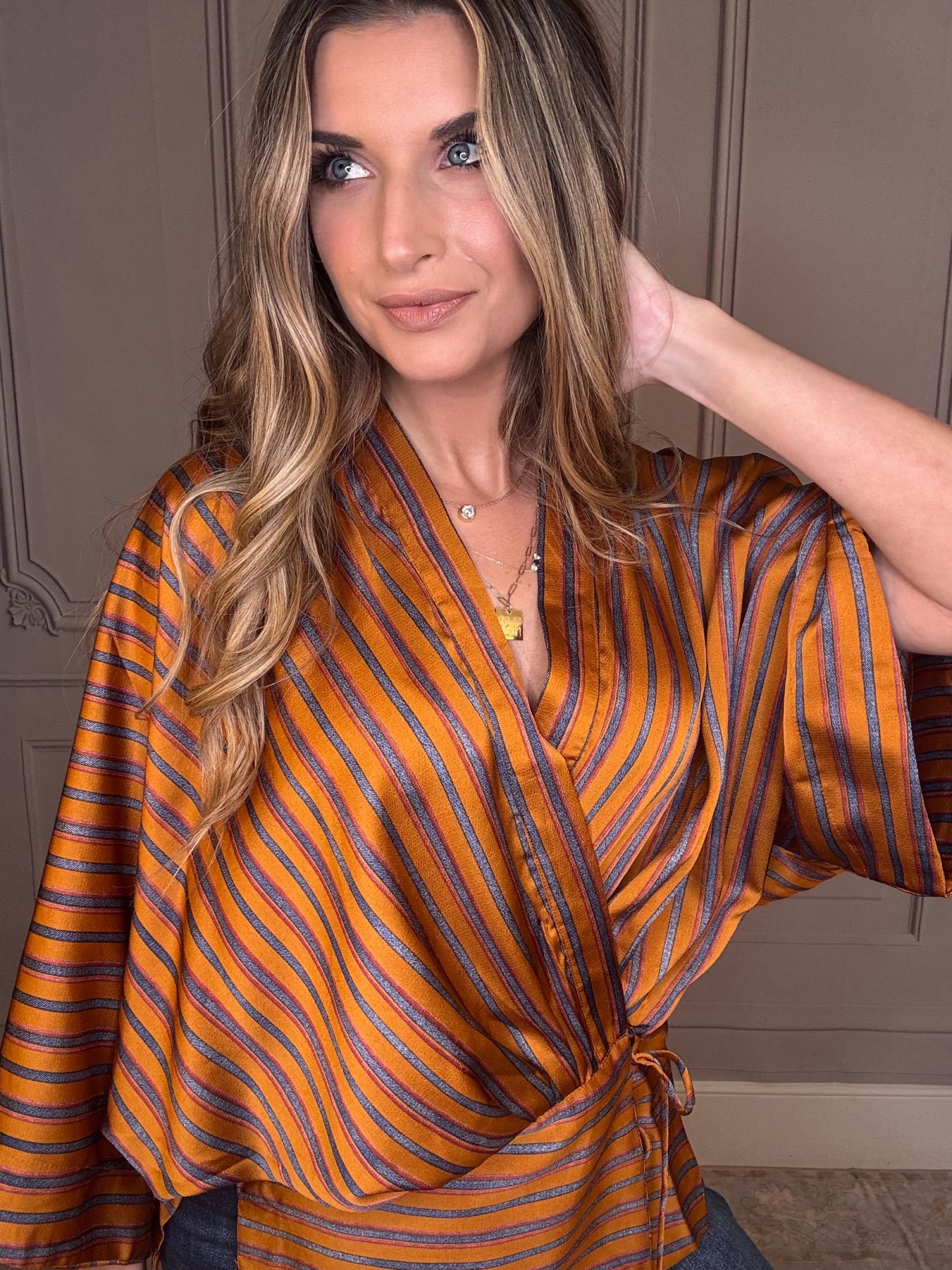 Spicy Sunset Wrap Top