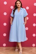 Stripe Smock Midi Dress