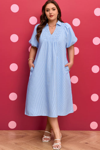Stripe Smock Midi Dress