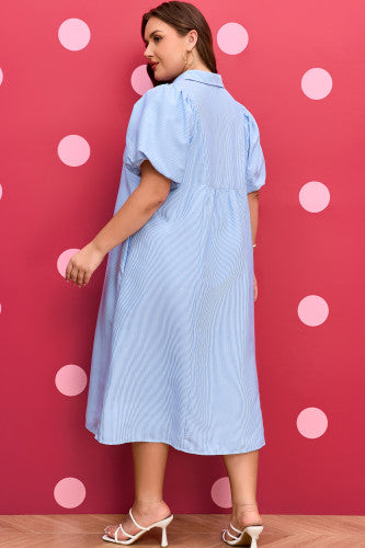 Stripe Smock Midi Dress