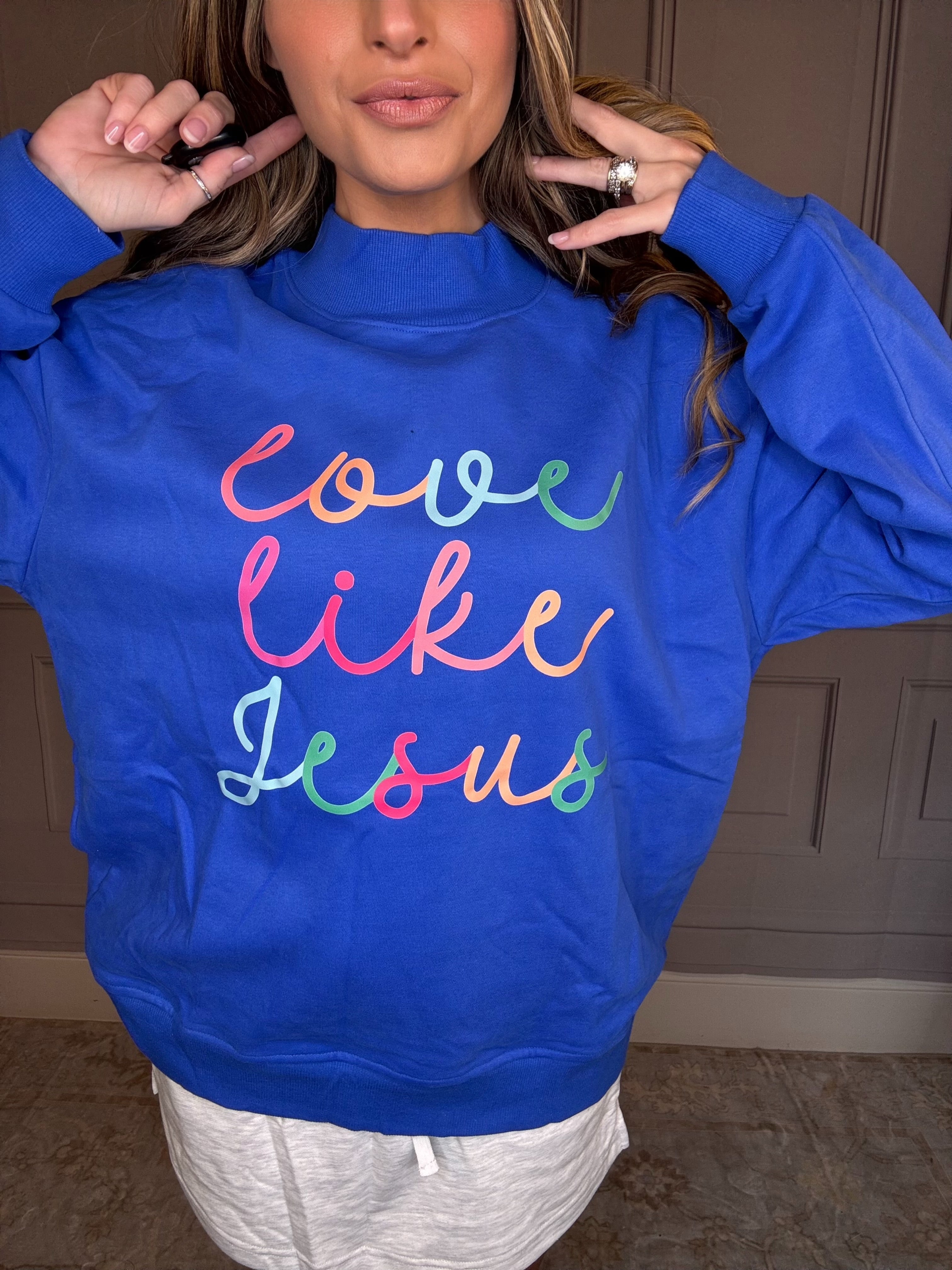 I LOVE JESUS MOCK NECK