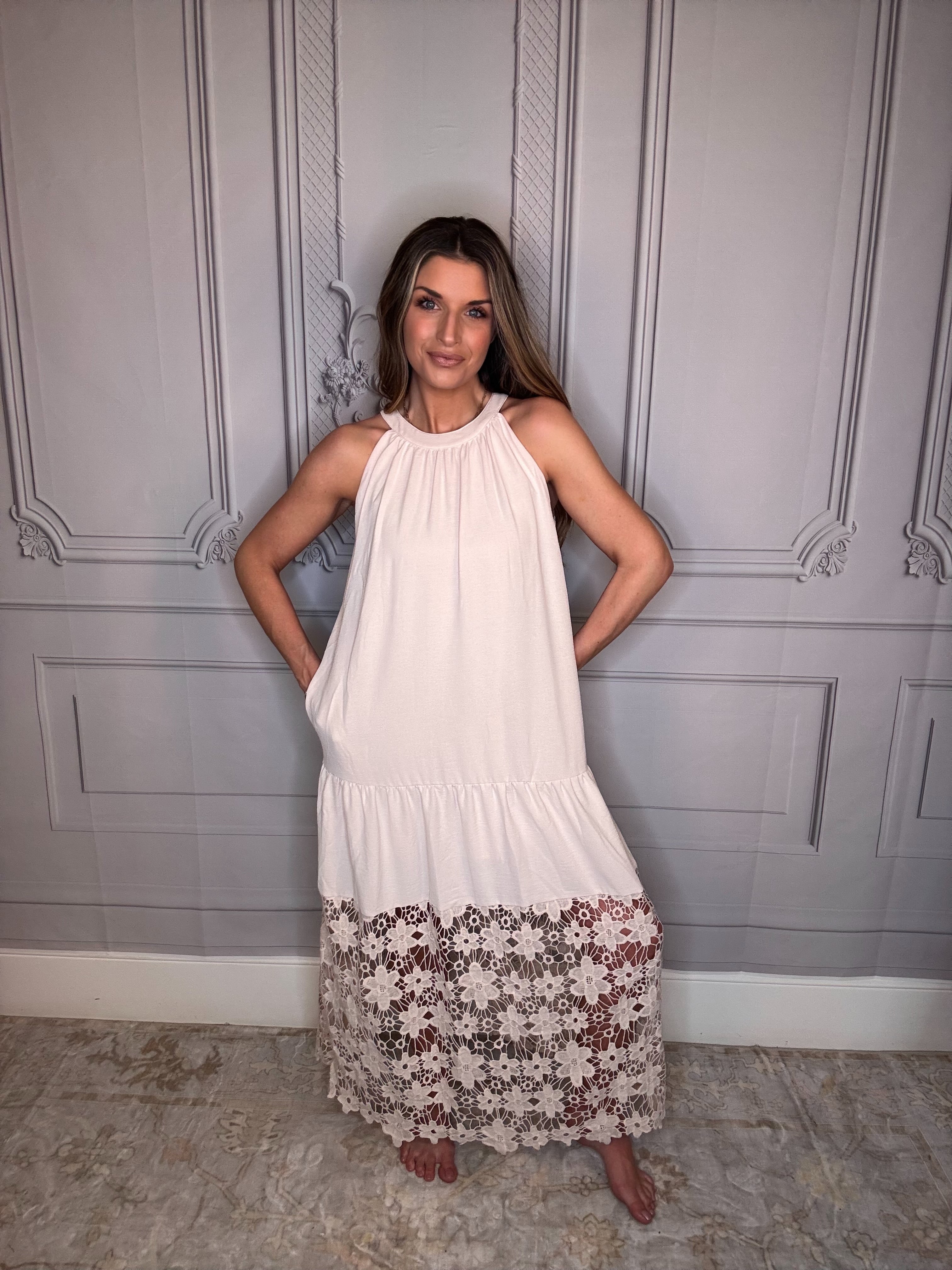 High Neck Floral Maxi