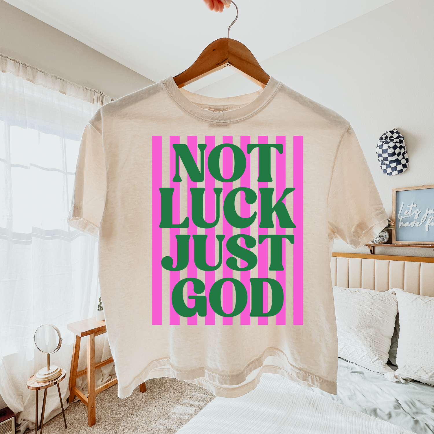 Not Luck Just GOD | Faith | Comfort Colors Boxy Cropped Tee